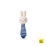 miffy handmade rattle, blue striped + music