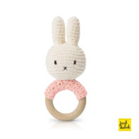 nijntje handmade bijtring, pastel roze + muziek