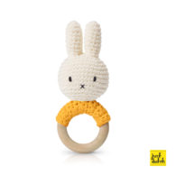 nijntje handmade bijtring, geel + muziek