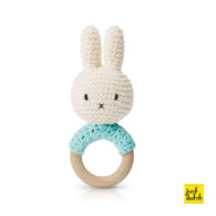 nijntje handmade bijtring, pastel aqua + muziek
