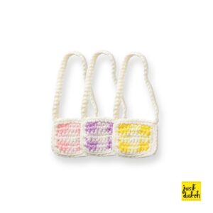 3 pastel geruite tasjes handmade