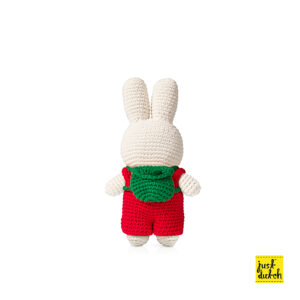 Nijntje handmade en haar rode overall + groene backpack