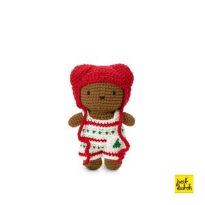 boris handmade en zijn kerst overall + rode muts