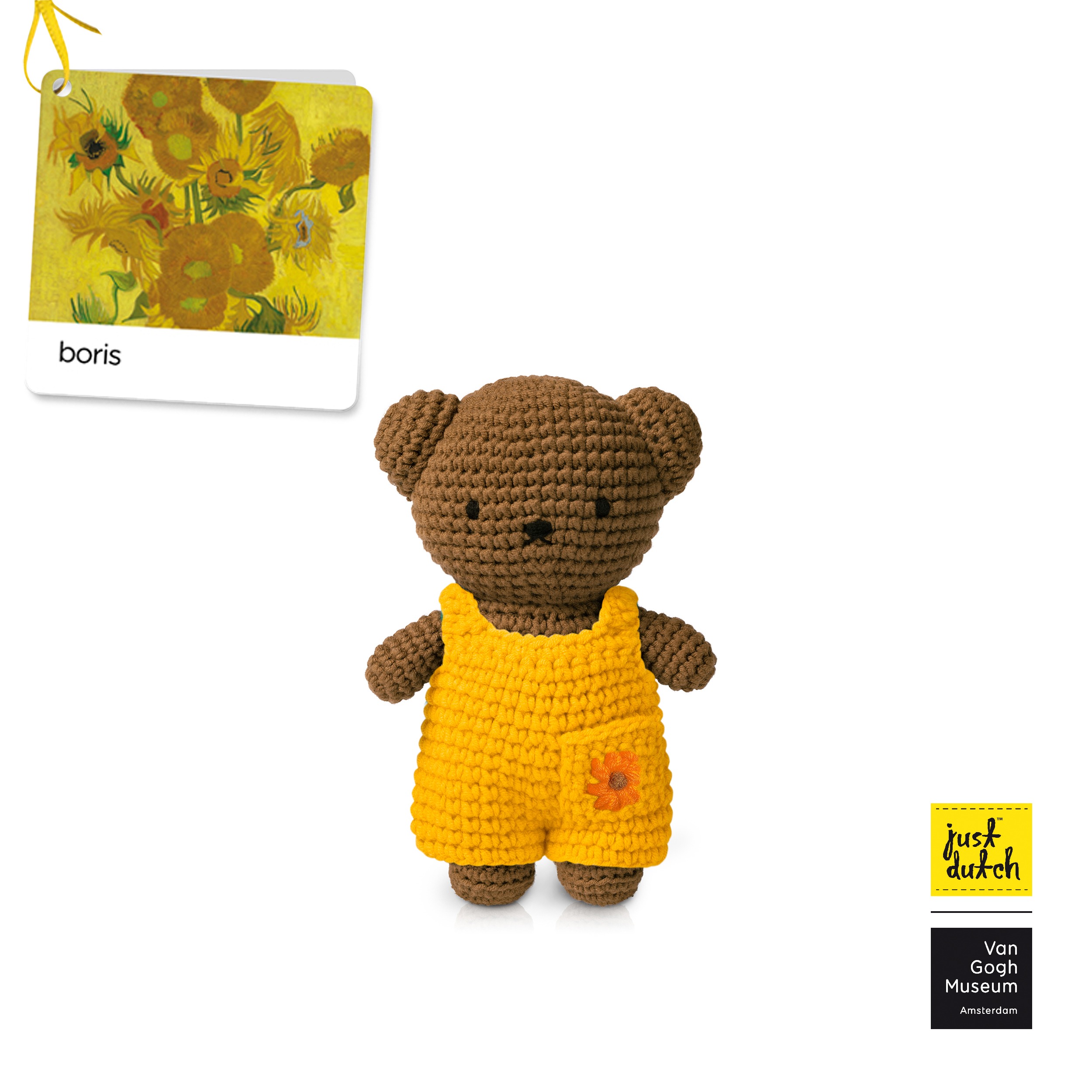 boris handmade en zijn zonnebloemen overall