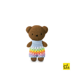 boris handmade en zijn pastel regenboog overall